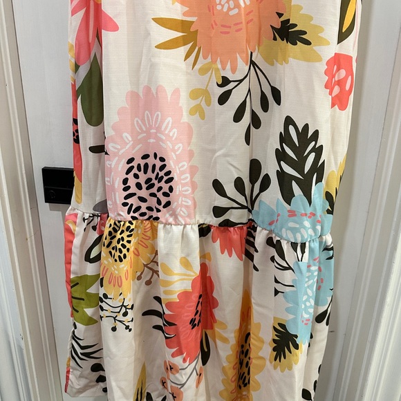 Maxi Dress Tropical vacation style, babydoll women’s size small - Picture 3 of 5